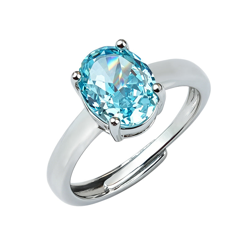 Dual Color Oval Solitaire Zircon Ring