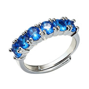 Multicolor Row Zircon Ring
