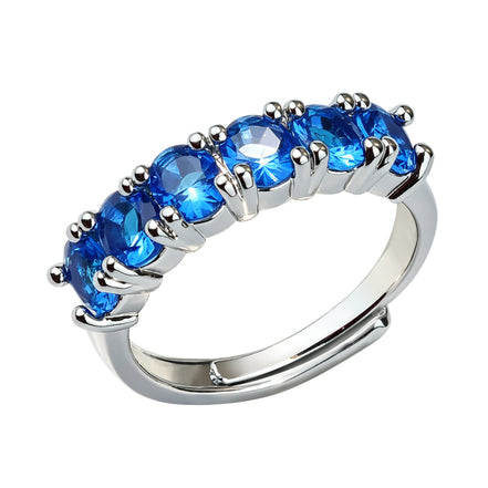 Multicolor Row Zircon Ring