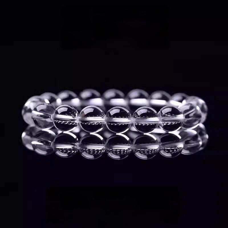 High Clarity Clear Quartz Beaded Bracelet
