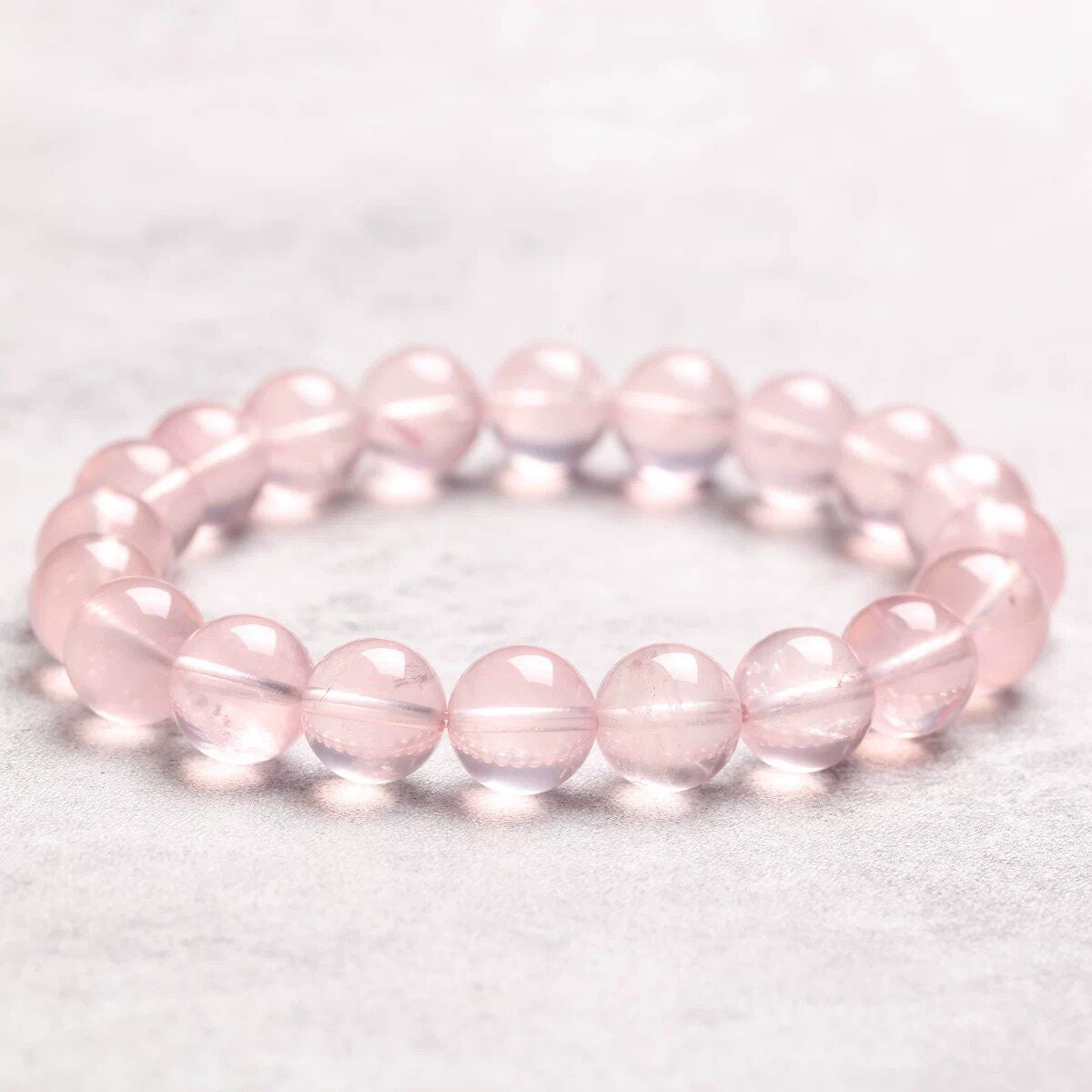 Natural Rose Quartz Beaded Bracelet