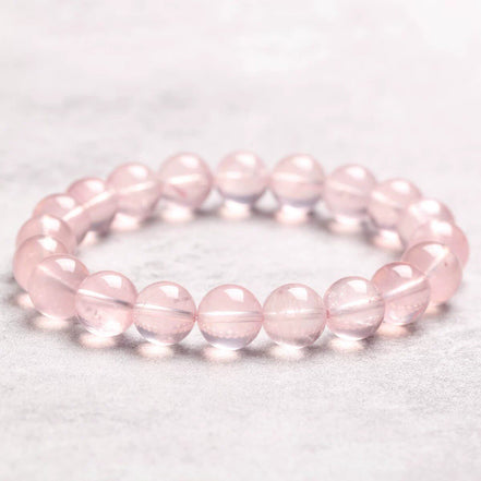 Natural Rose Quartz Beaded Bracelet