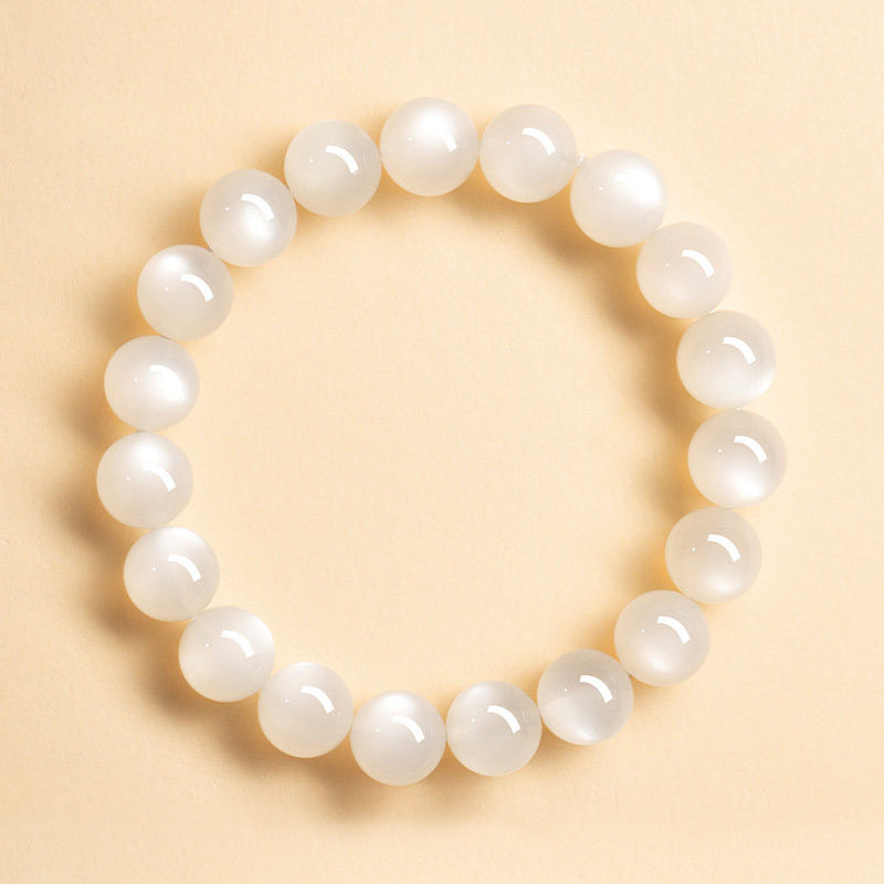 Natural White Moonstone Beaded Bracelet
