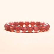 Natural Strawberry Quartz Beaded Bracelet