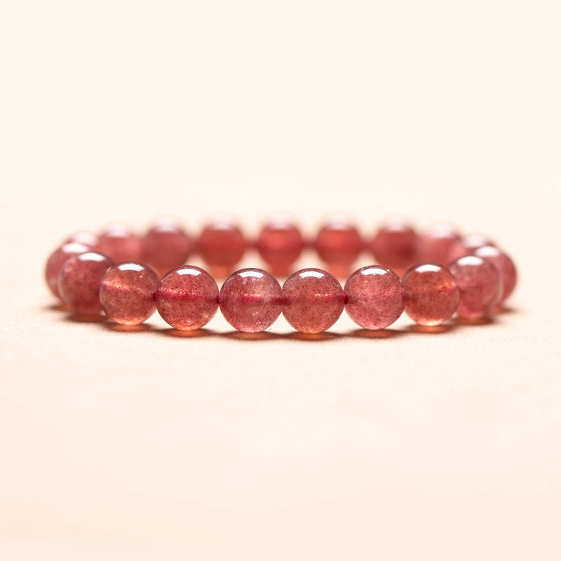 Natural Strawberry Quartz Beaded Bracelet