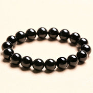 Natural Black Obsidian Beaded Bracelet