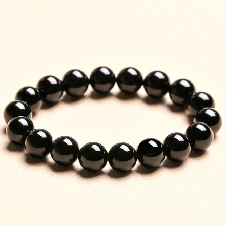 Natural Black Obsidian Beaded Bracelet