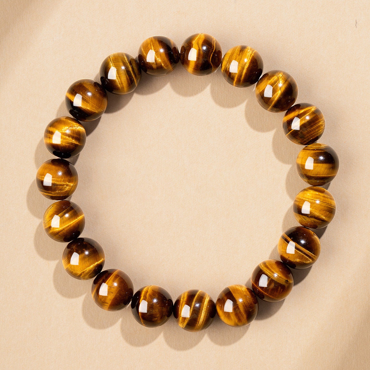 Natural Golden Tiger Eye Beaded Bracelet