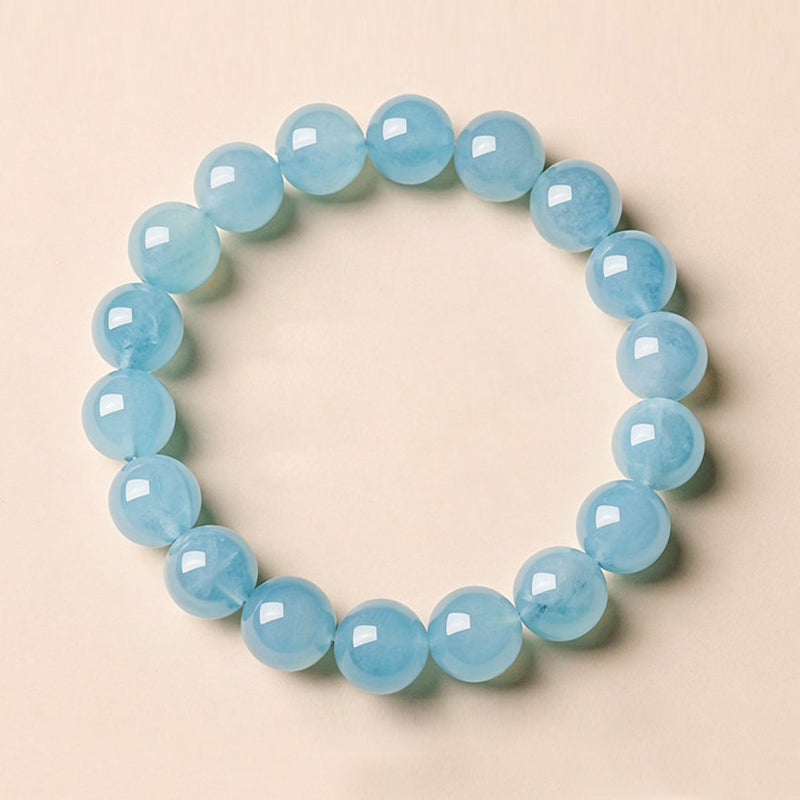 Natural Aquamarine Beaded Bracelet