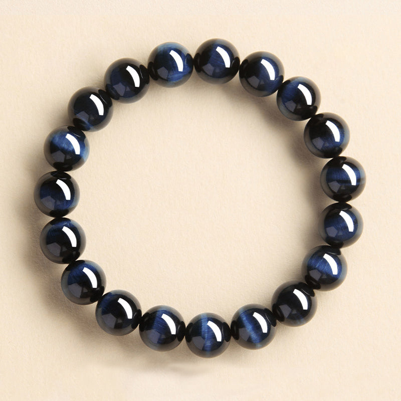 Natural Blue Tiger Eye Beaded Bracelet