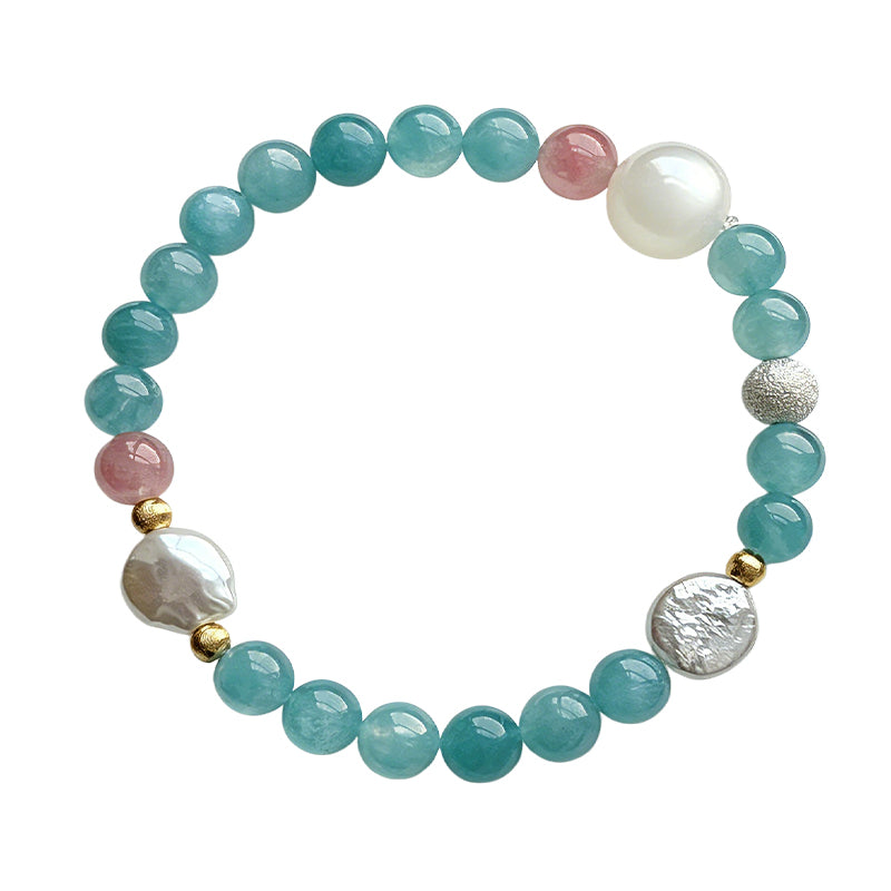 Amazonite & Rose Quartz Bracelet/CR-D05Q49