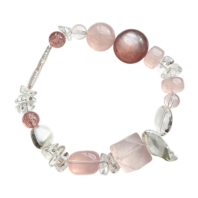 Rose Quartz & Strawberry Quartz Bracelet