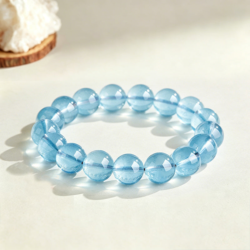 Natural Aquamarine Beaded Bracelet