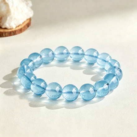 Natural Aquamarine Beaded Bracelet