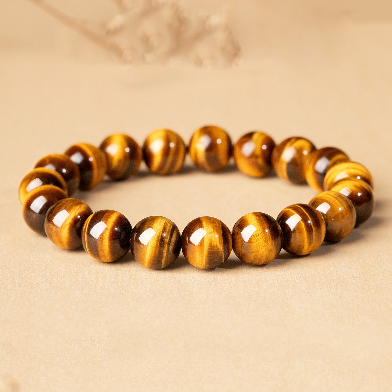 Natural Golden Tiger Eye Beaded Bracelet