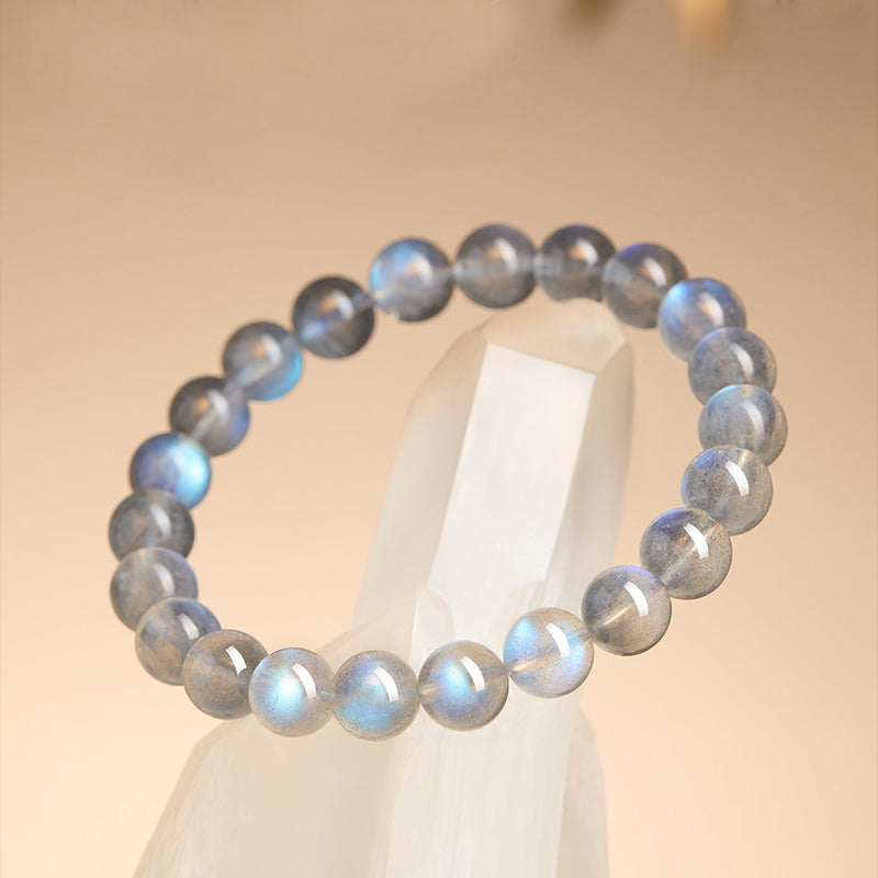 Natural Grey Moonstone Beaded Bracelet
