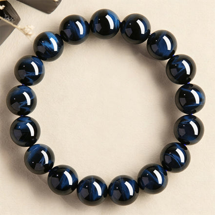 Natural Blue Tiger Eye Beaded Bracelet