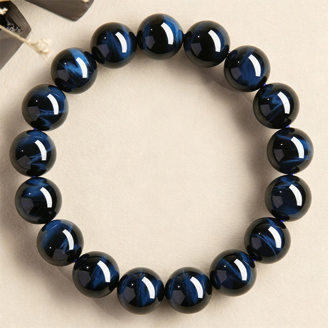 Natural Blue Tiger Eye Beaded Bracelet