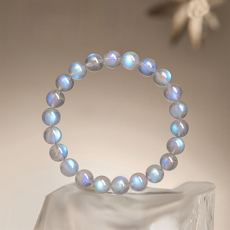 Natural Grey Moonstone Beaded Bracelet