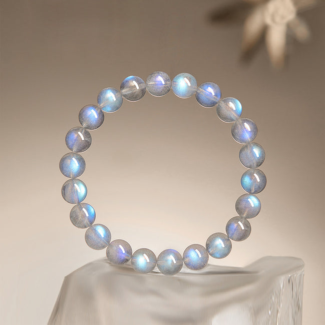 Natural Grey Moonstone Beaded Bracelet