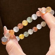 Natural Rainbow Rabbit Hair Quartz Beaded Bracelet