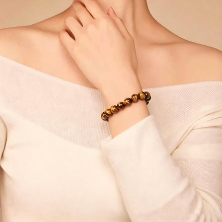 Natural Golden Tiger Eye Beaded Bracelet