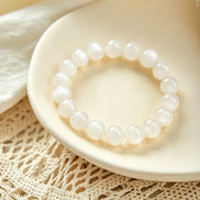 Natural White Moonstone Beaded Bracelet