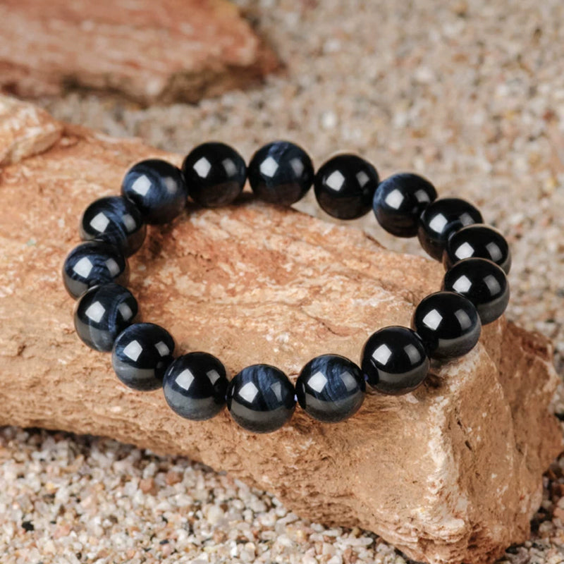 Natural Blue Tiger Eye Beaded Bracelet