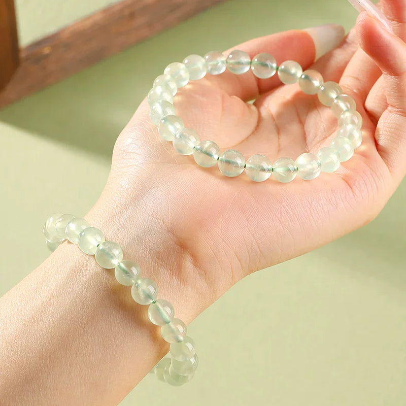 Natural Prehnite Beaded Bracelet