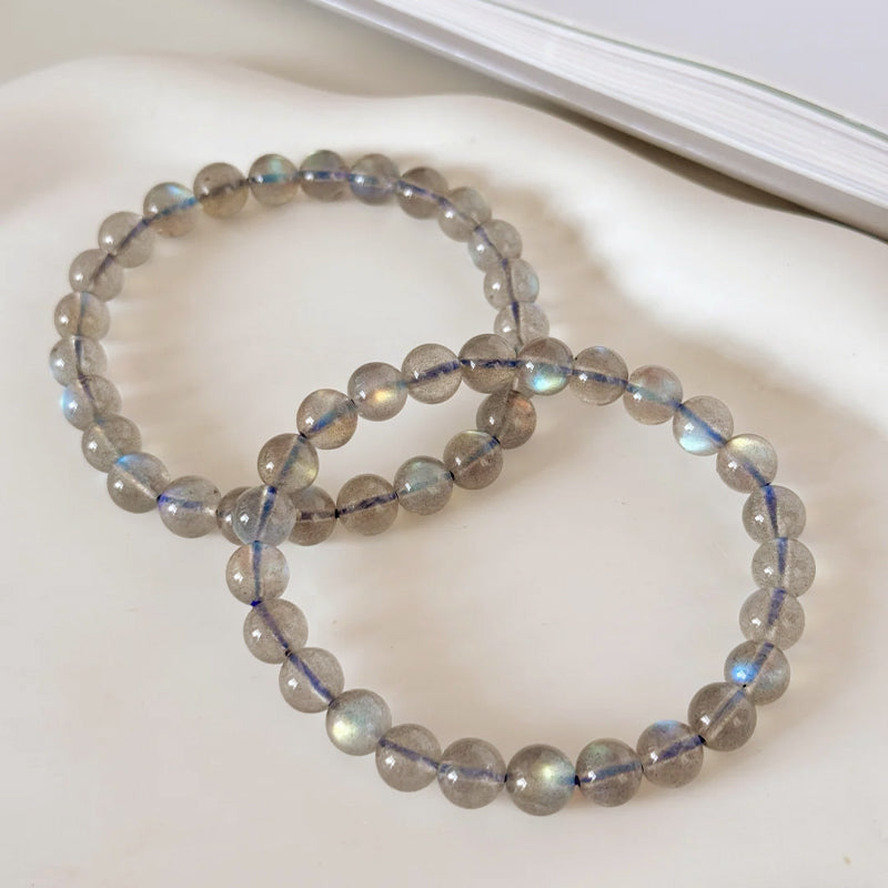 Natural Grey Moonstone Beaded Bracelet