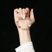 Natural Rainbow Rabbit Hair Quartz Beaded Bracelet
