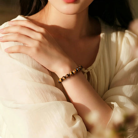 Natural Golden Tiger Eye Beaded Bracelet