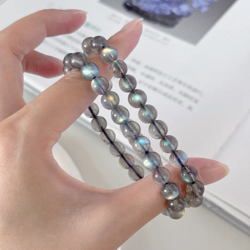 Natural Grey Moonstone Beaded Bracelet