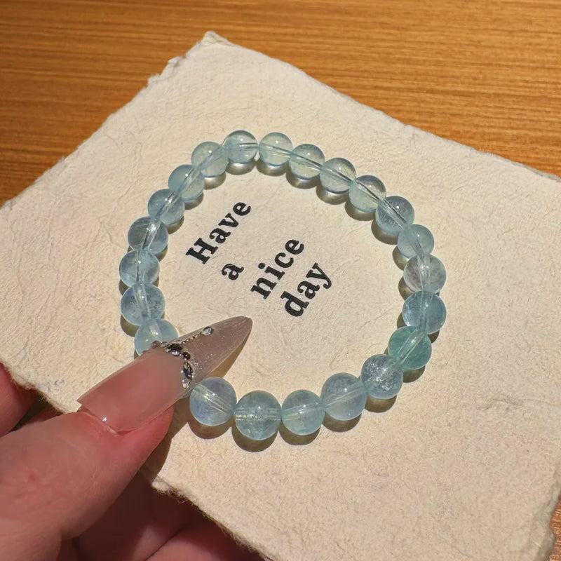 Natural Aquamarine Beaded Bracelet