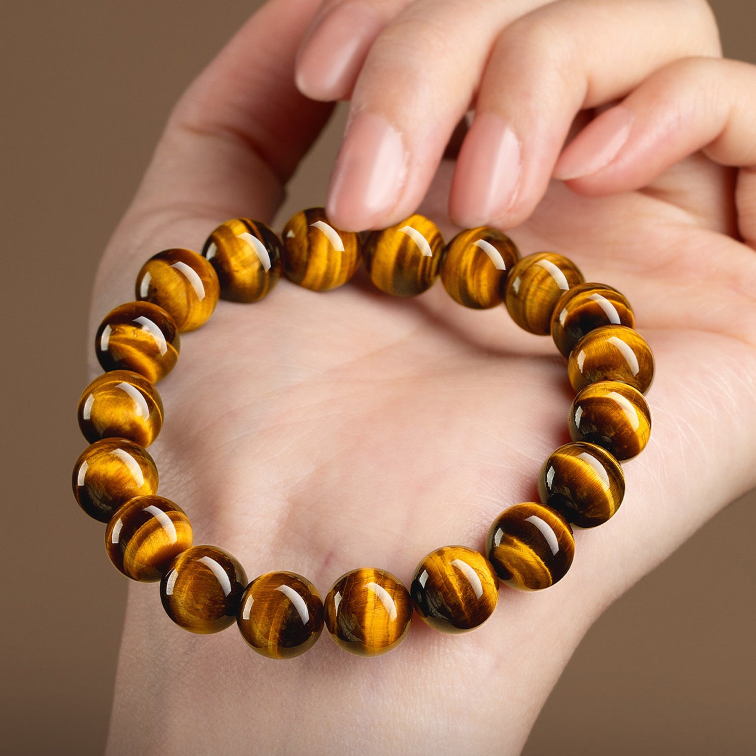 Natural Golden Tiger Eye Beaded Bracelet