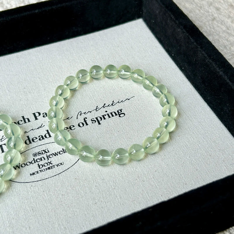 Natural Prehnite Beaded Bracelet