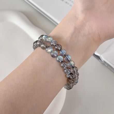 Natural Grey Moonstone Beaded Bracelet