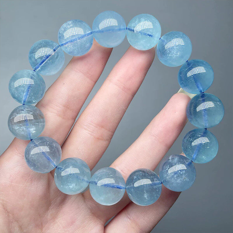 Natural Aquamarine Beaded Bracelet