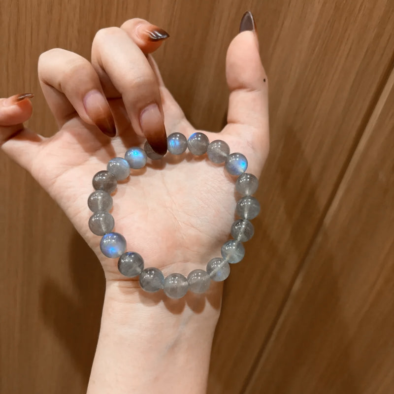 Natural Grey Moonstone Beaded Bracelet