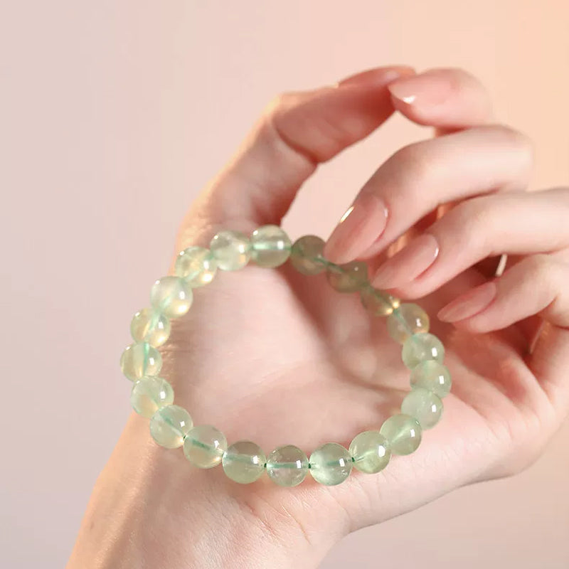 Natural Prehnite Beaded Bracelet