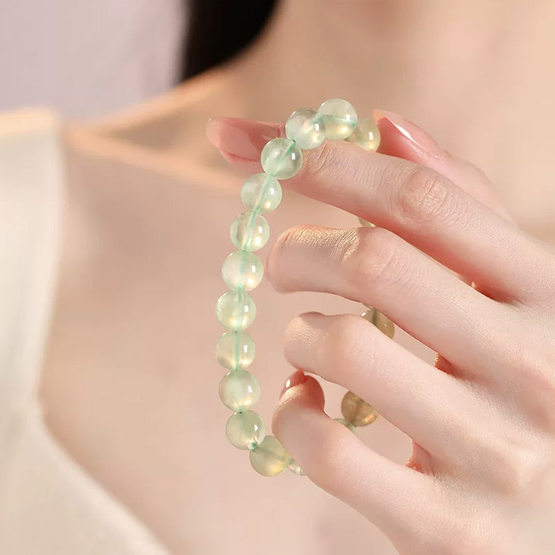 Natural Prehnite Beaded Bracelet