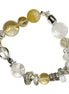 Citrine & Clear Quartz Alloy Charm Bracelet