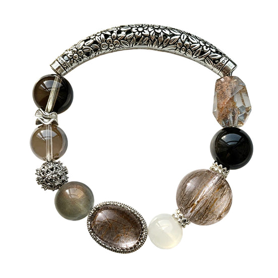 Zeus Mystic Quartz & Clear Quartz Freeform Charm Bracelet