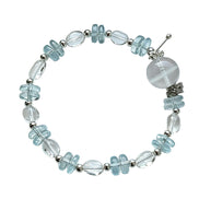 Blue Topaz & Clear Quartz Sterling Silver Bracelet