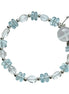 Blue Topaz & Clear Quartz Sterling Silver Bracelet