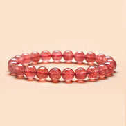 Natural Strawberry Quartz Beaded Bracelet