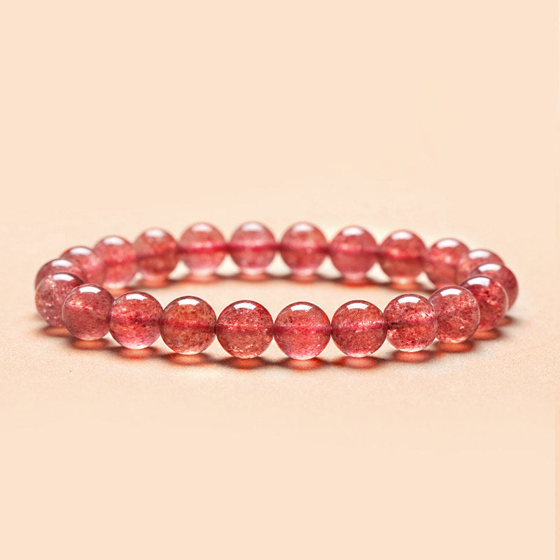 Natural Strawberry Quartz Beaded Bracelet