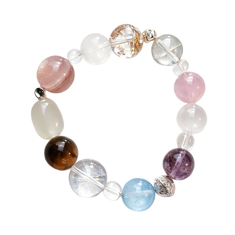 Amethyst, Aquamarine & Purple Phantom Charm Bracelet/CR-G07Q141