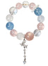 Jelly Rose Quartz & Aquamarine Charm Bracelet