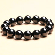 Natural Black Obsidian Beaded Bracelet